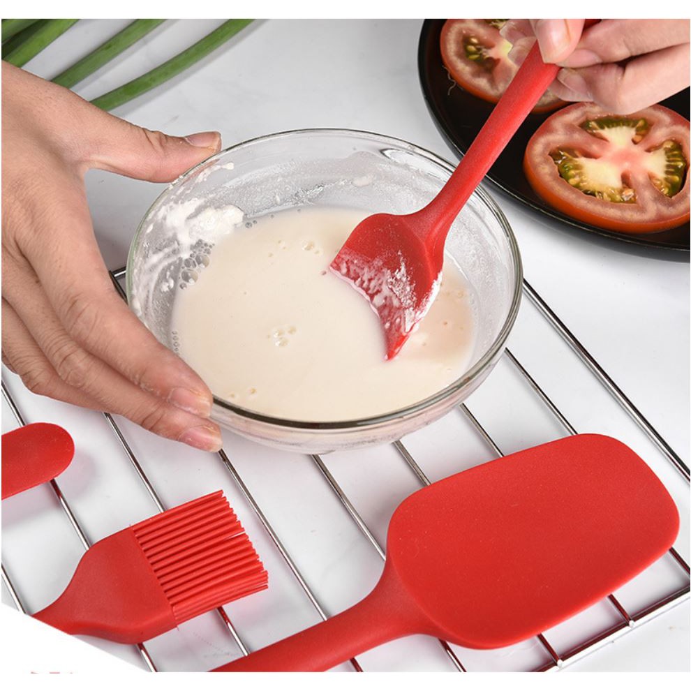 Bộ Spatula Làm Bánh - Phới vét trọn bộ dụng cụ cơ bản - Dao chà láng silicon GB028