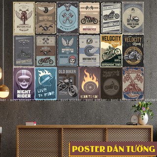 Decal Poster dán tường Motorcycle trang trí quán cà phê, trà sữa, nhà ở. MSP: PT-11