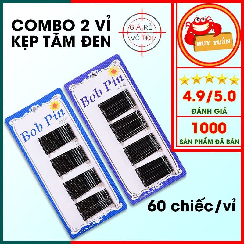 Nhập WAFASDT giảm 20k đơn 99k_ Combo 2 vỉ kẹp tăm đen mỗi vỉ 60 chiếc (KTD60)