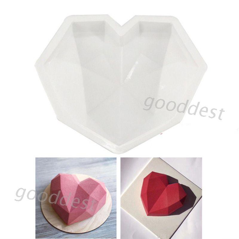 Khuôn silicone tạo hình trái tim 3D làm bánh kẹo