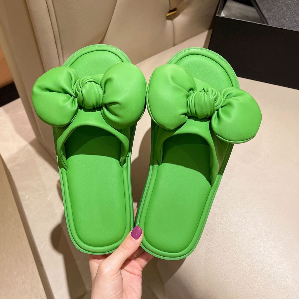 Dép Sandal Đế Mềm Đính Nơ Thời Trang Mùa Hè Cho Nữ