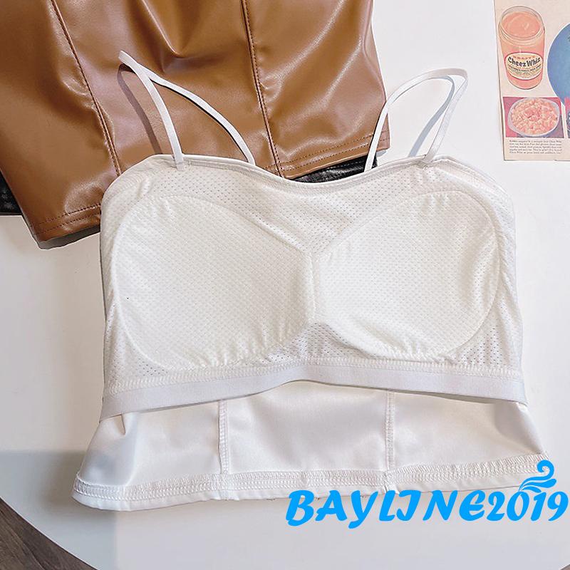 Áo hai dây croptop có đệm ngực không gọng màu trơn thời trang cho nữ