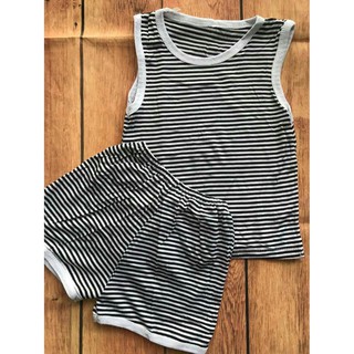 BỘ BA LỖ KẺ COTTON CHO BÉ