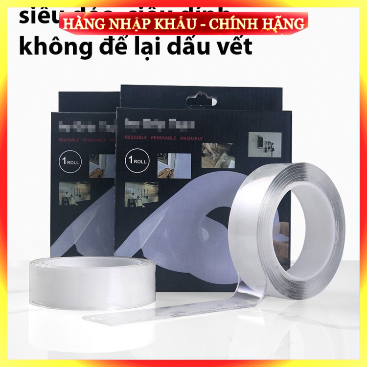 [Hàng Cao Cấp] (Loại dày) Băng keo 2 mặt đa năng siêu dính chắc 2 bản 3m silicon trong suốt dán hai tường