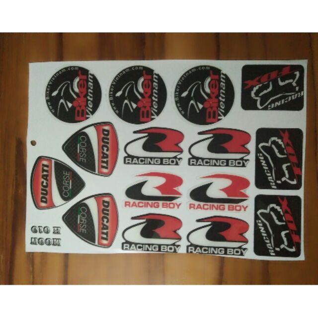 Bộ tem nổi Ducati Racing Boy miếng lớn 5cm