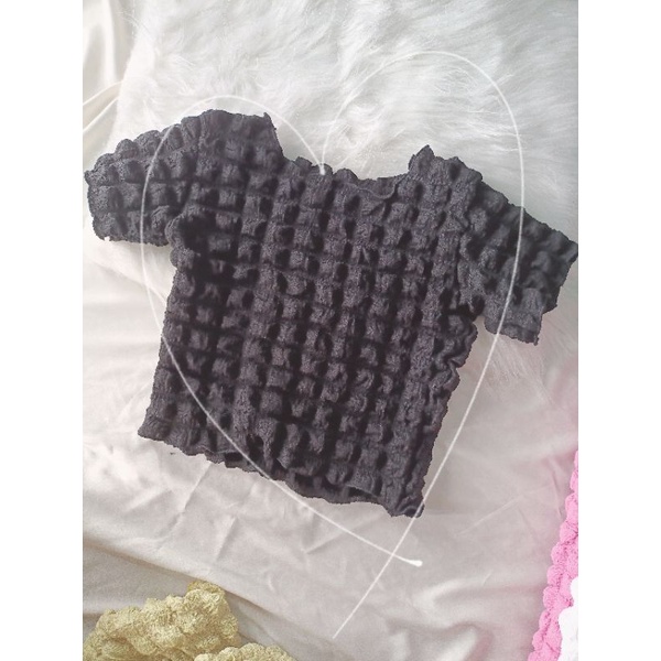 ÁO CROPTOP NGẮN TAY VẢI XỐP PHỒNG HOT TRENT XINH #PCNGABYN