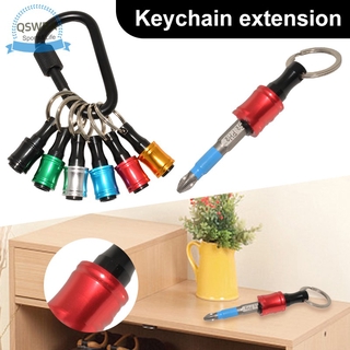 Bộ 6 đầu gắn mũi khoan/mũi tua vít 1/4 inch nối dài tháo nhanh tay cầm có móc chìa khóa dành cho thợ
