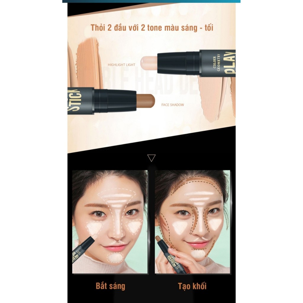 Bút tạo khối và highlight LAMEILA hai đầu tiện lợi nâng độ sáng cho khuôn mặt thêm thanh tú TKL01 | BigBuy360 - bigbuy360.vn