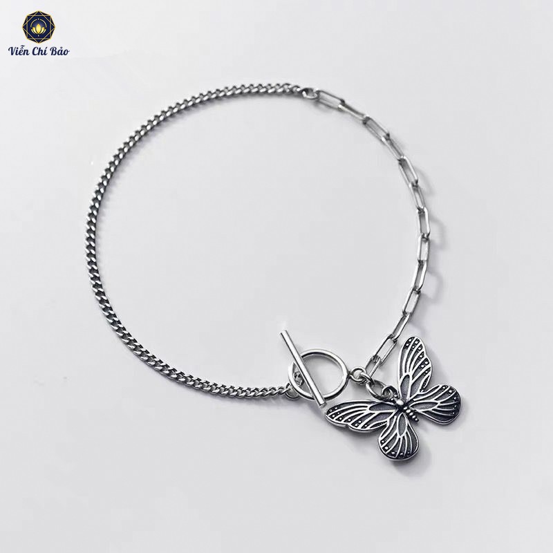 Lắc tay bạc nữ VIỄN CHÍ BẢO butterfly chất liệu bạc thái - L000276