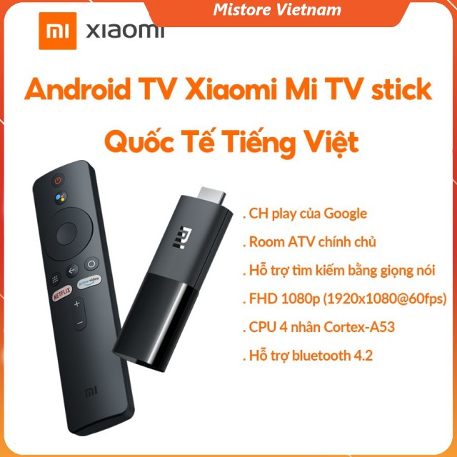 Android TV Xiaomi Mi TV stick Quốc Tế - Hàng chính hãng- BH 6 tháng