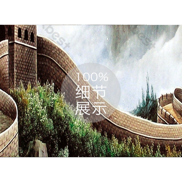 Tranh dán tường Tranh phong cảnh Vạn lý trường thành, Tranh 3d dán tường hiện đại (tích hợp sẵn keo)  MS972466