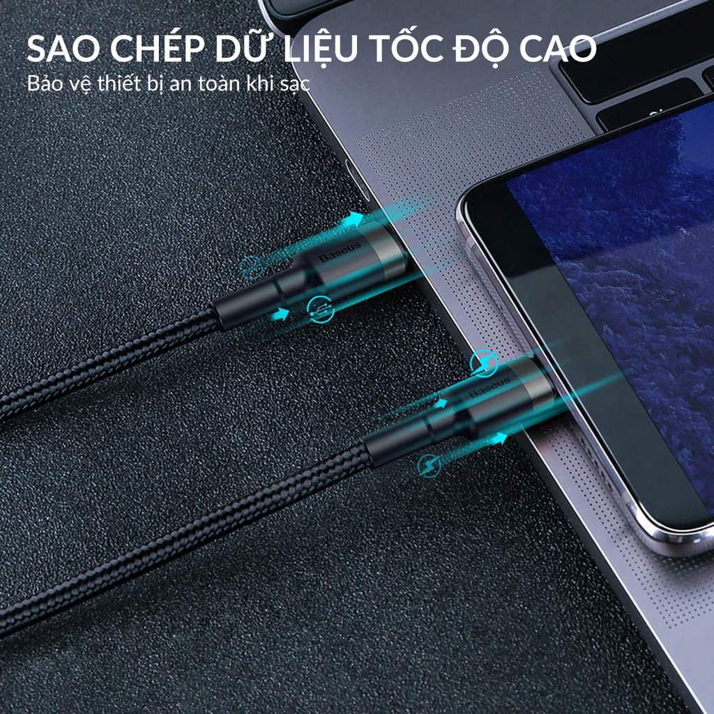 Dây sạc NHANH IPHONE 18W CHÍNH HÃNG BASEUS CAFULE SERIES USB C TO LIGHTNING CHUẨN PD 2.0 CÔNG SUẤT 100W DÀI 2 MÉT