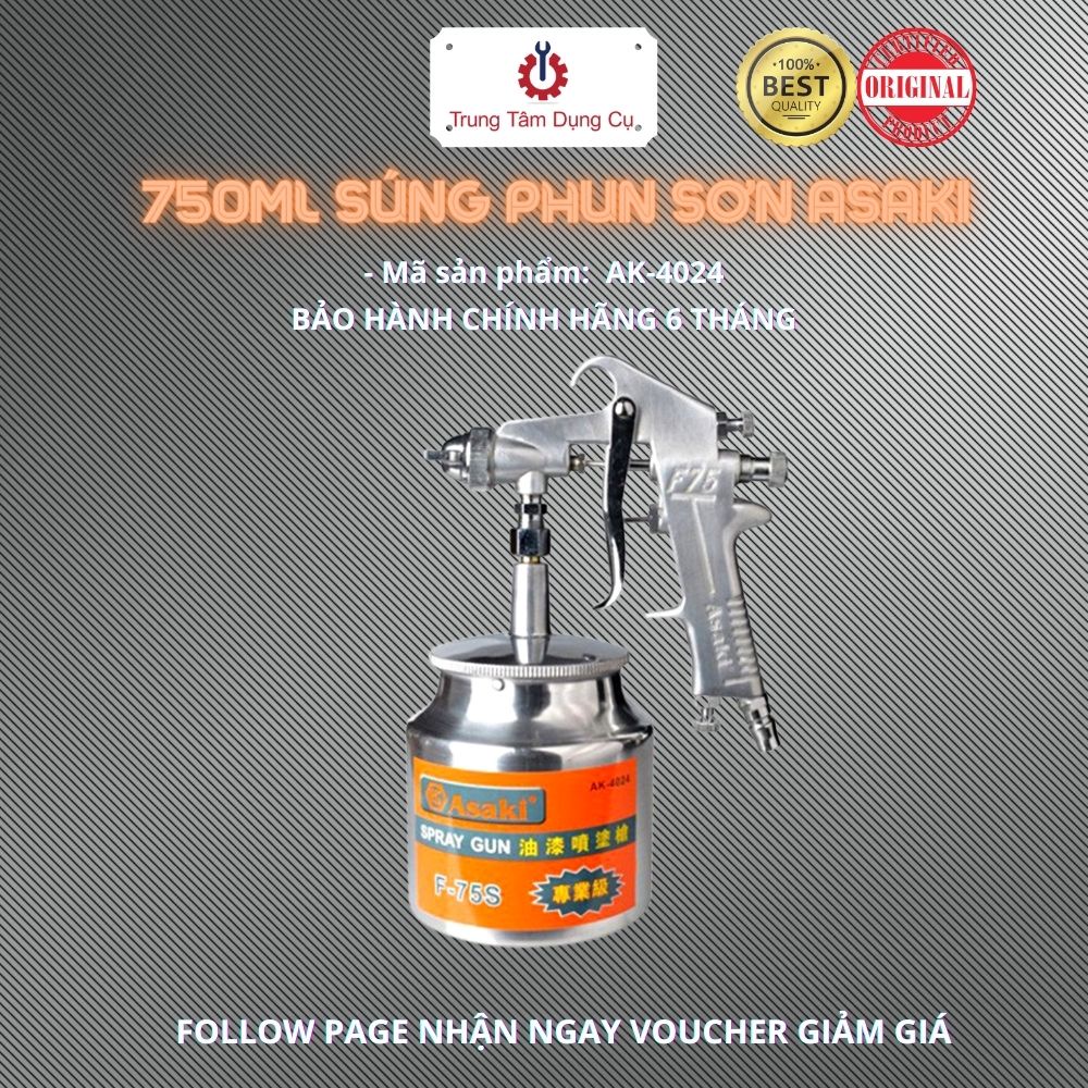 750ml Súng phun sơn Asaki AK-4024