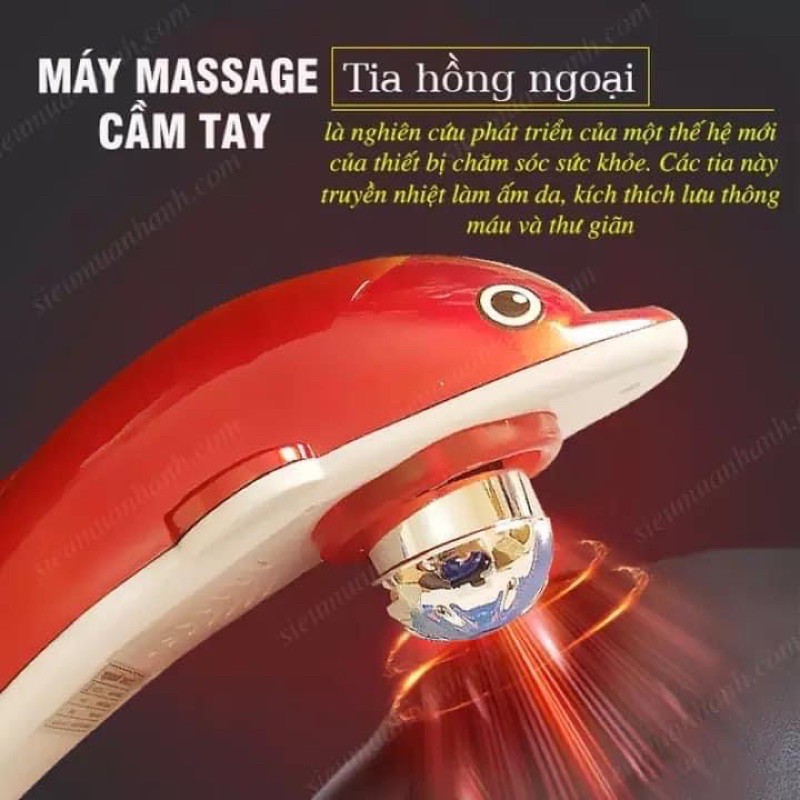 MÁY MASSAGE CẦM TAY CÁ HEO MÀU ĐỎ HÀNG CHÍNH HÃNG KHÔNG PHẢI HÀNG KHUYẾN MÃI