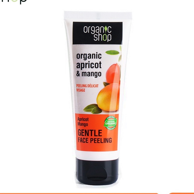 Tẩy Da Chết Cho Da Mặt Organic Shop Chiết Xuất Từ Cà Phê, Xoài &amp; Mơ, Gừng &amp; Hoa Anh Đào Bản Anh 75ml