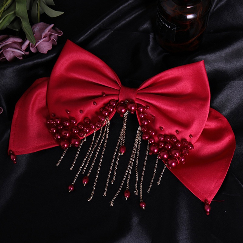 Dây Buộc Tóc Ruy Băng Lớn Màu Trơn Dành Cho Cô Dâu