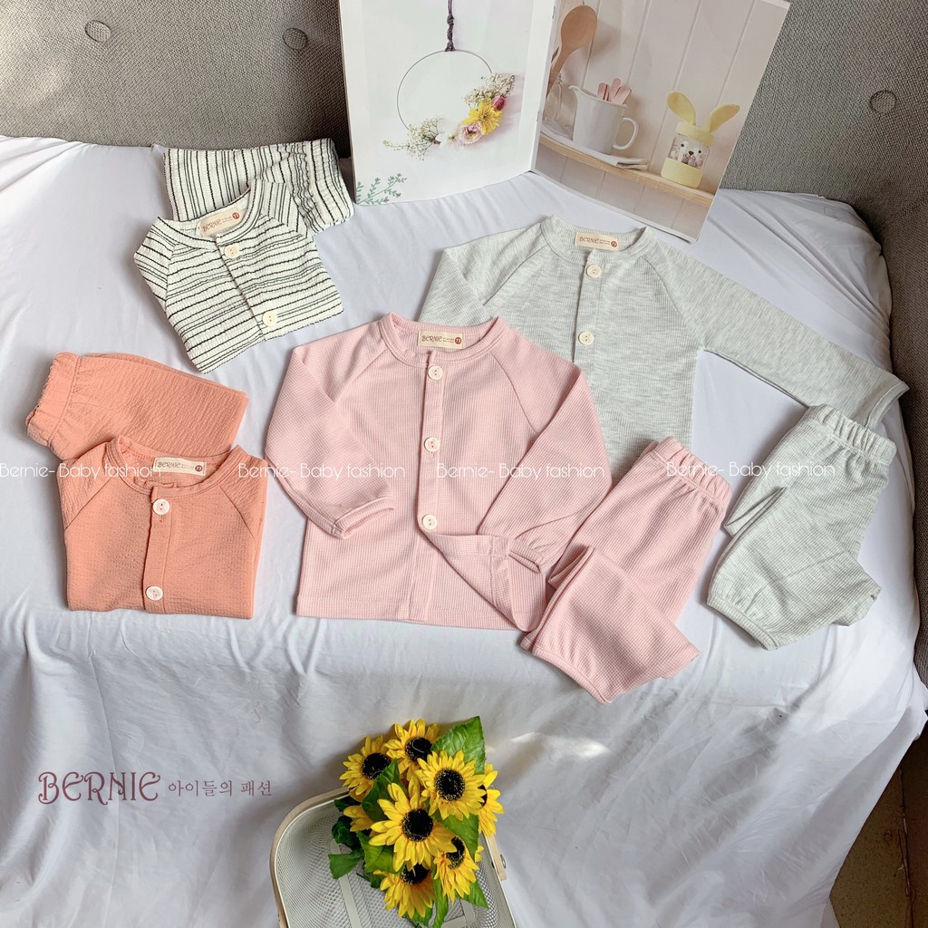 Bộ cotton mềm dài tay thu đông cho bé, bộ cotton hàng cao cấp loại đẹp