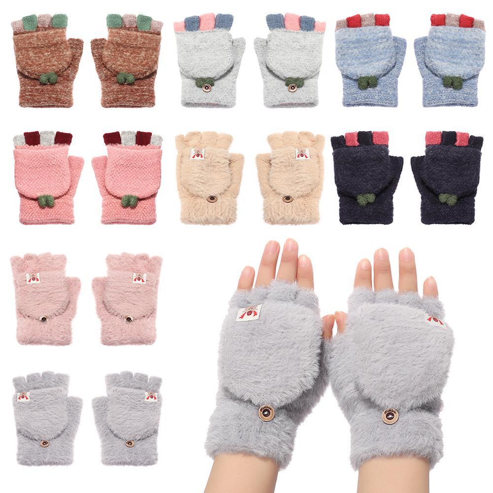 Găng Tay Dệt Kim Co Giãn Mềm Mại Dày Dặn Giữ Ấm Mùa Đông