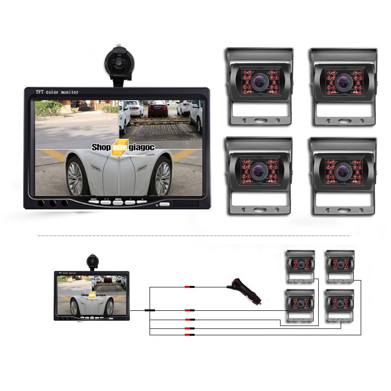 Combo 4 Camera Quan Sát Xe Tải + Màn Hình 7 Inch | BigBuy360 - bigbuy360.vn