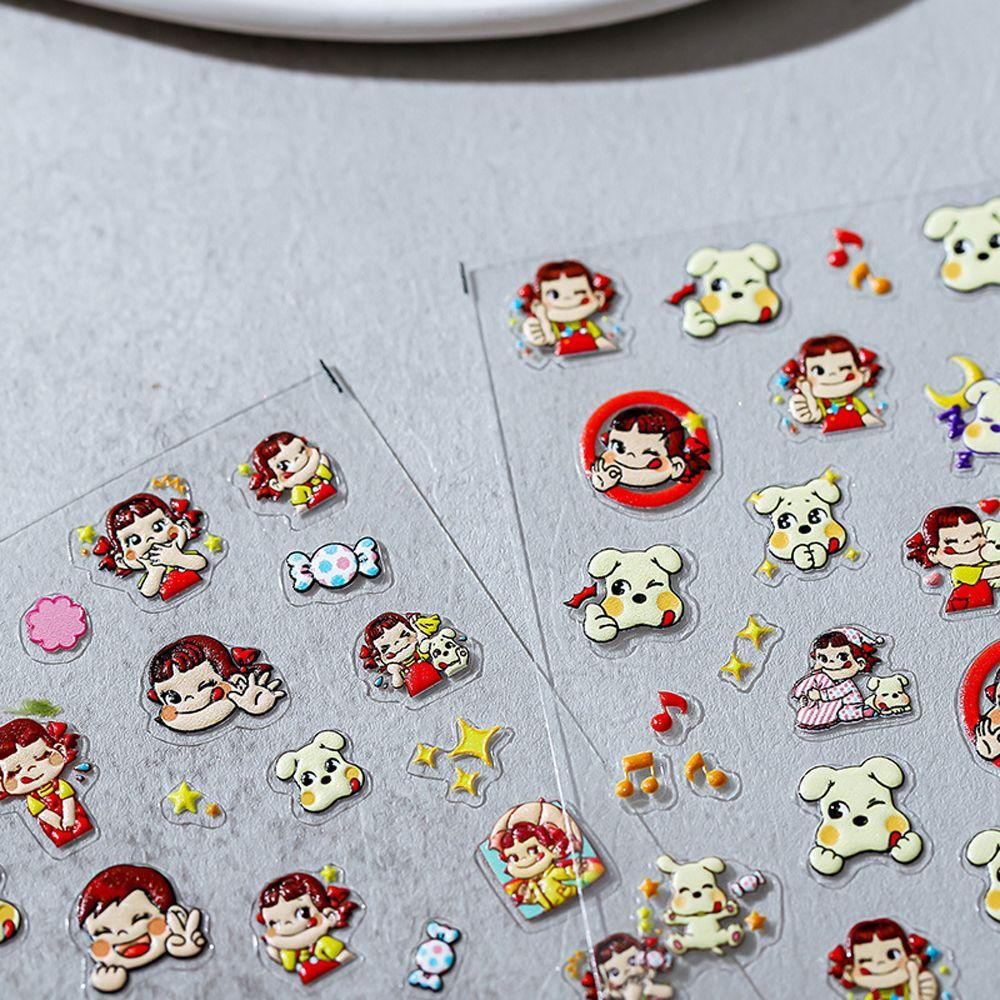 Miếng Dán Móng Tay Tự Dính Họa Tiết Hoạt Hình Cậu Bé Bút Chì Shin-chan 3D DIY