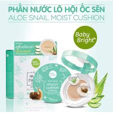 PHẤN NƯỚC DƯỠNG ẨM BABY BRIGHT ALOE SNAIL MOIST CUSHION SPF50 CHÍNH HÃNG - 7518