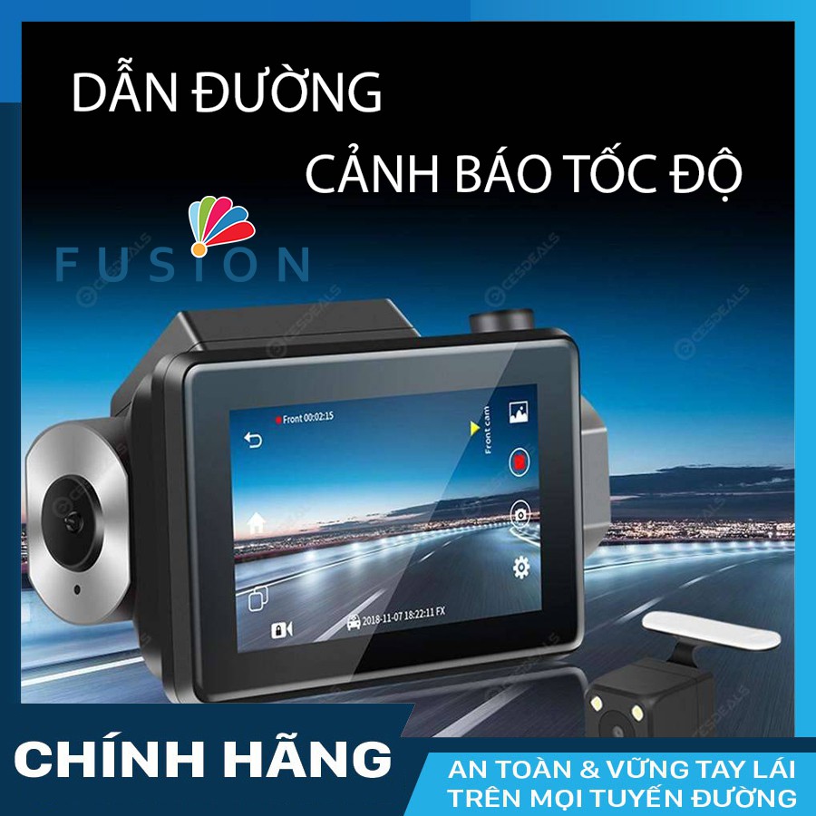 Camera hành trình định vị xe ô tô từ xa Fusion X5 + thẻ nhớ 64GB kèm Sim 4G