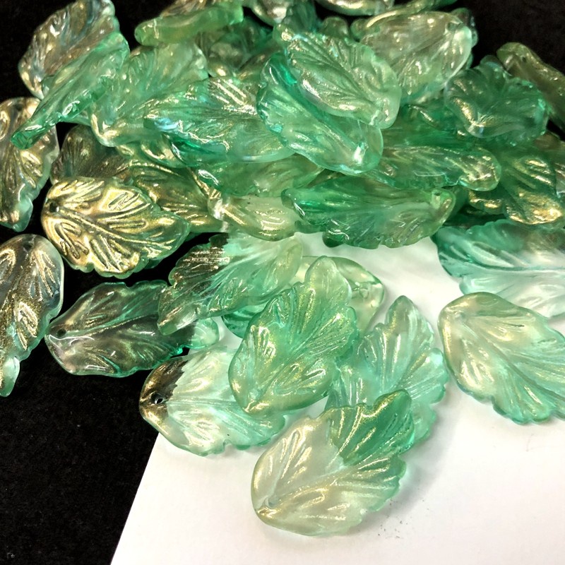 Thời Trang Set 20 Hạt Pha Lê Hình Lá 28mm Dùng Làm Trang Sức Thủ Công y15827