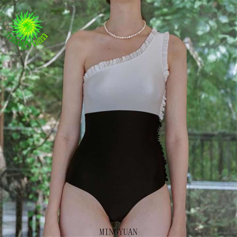 Đồ Bơi Một Mảnh Một Mảnh Lệch Vai Nhiều Màu Sắc Thời Trang Đi Biển Mùa Xuân Cho Nữ