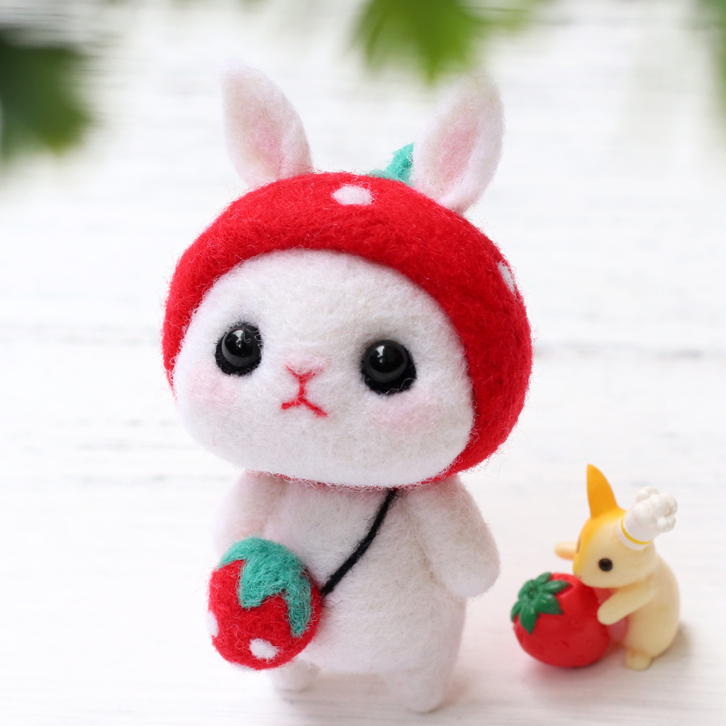Cute rabbit doll/wool felt material cartoon pendant/make your own doll material kit
