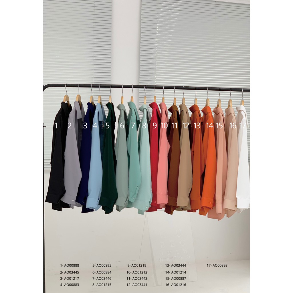 Áo sơ mi nữ tay dài trơn #2 AO0088-AO0089-AO0121-AO0344