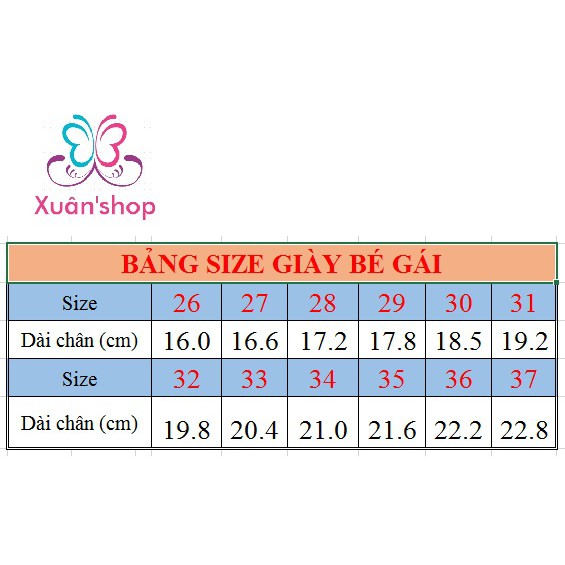 Sandal ánh kim cho bé gái (size 26 đến 37)