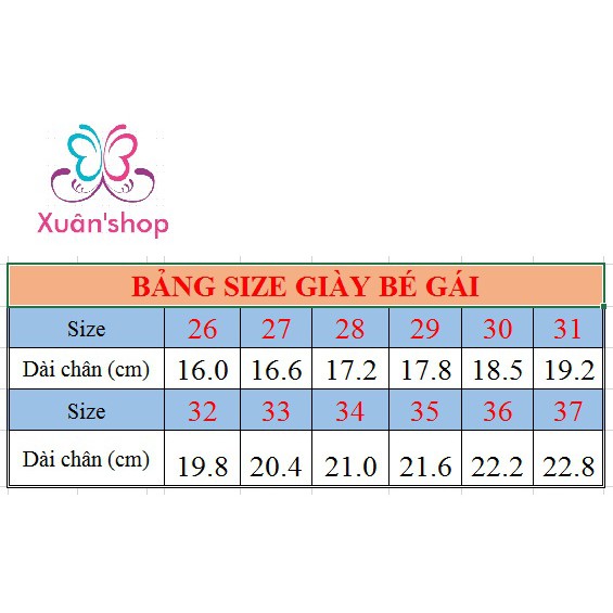 Sandal ánh kim cho bé gái (size 26 đến 37)