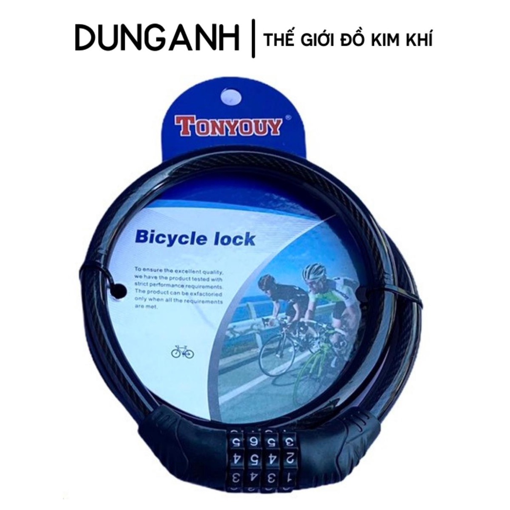 Khoá dây xe đạp Kim Khí Dung Anh khóa dây xe đạp Tonyouy, khóa xe đạp mã 4 số loại tốt