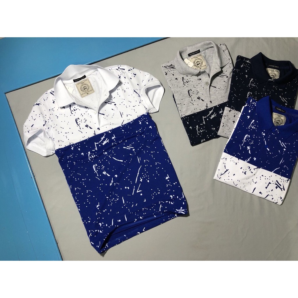 Áo thun nam cổ bẻ hai màu cá tính Liyor - TATCS3038 | BigBuy360 - bigbuy360.vn