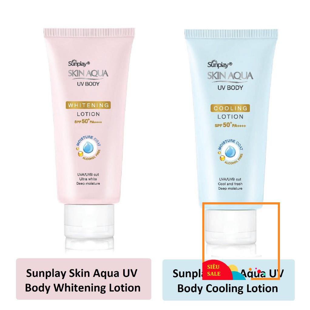 Kem chống nắng dưỡng thể trắng mịn Sunplay Skin Aqua UV Body Whitening Lotion &Cooling LotionSPF 50+ PA++++ (150g)