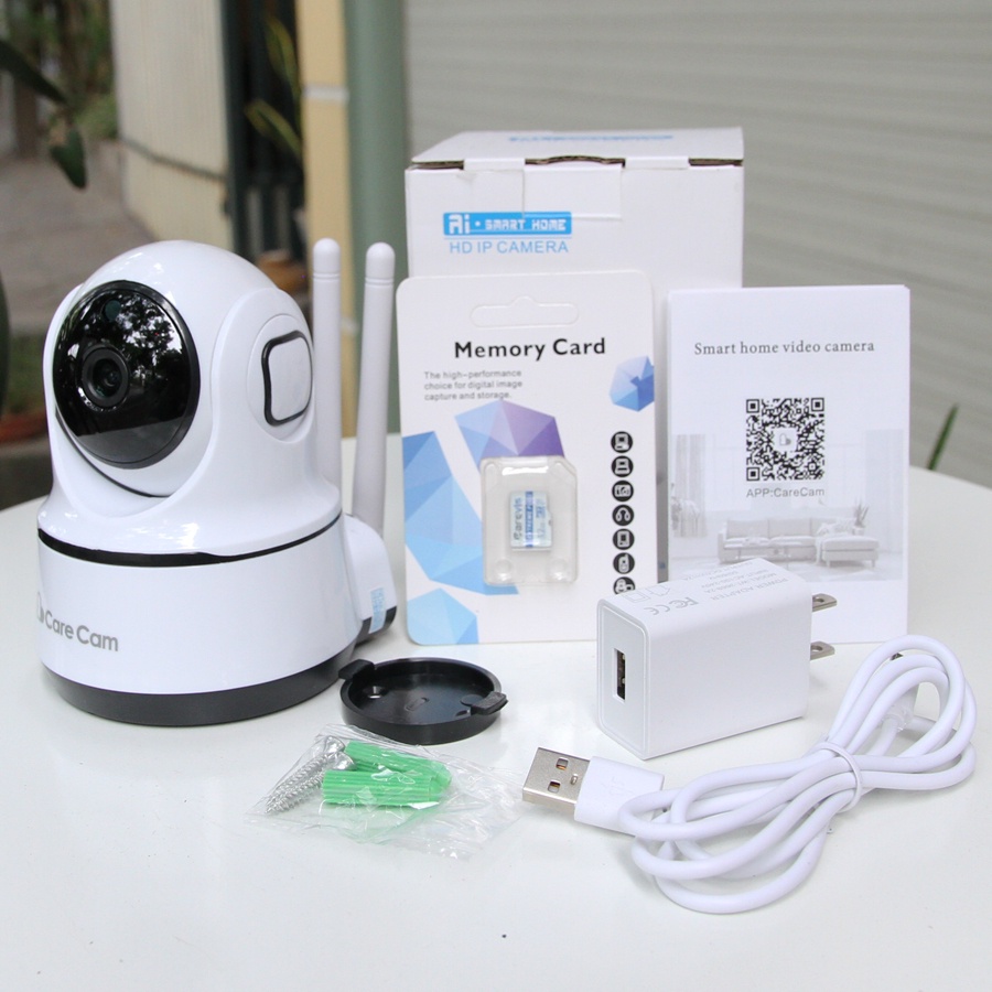 Camera wifi trong nhà xoay 360 độ CARECAM PAF200 2.0MP Full HD chuẩn nén H265 - đàm thoại 2 chiều, phát hiện chuyển động