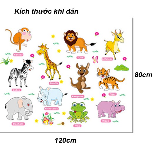 Decal dán tường Vườn thú tiếng anh số 4