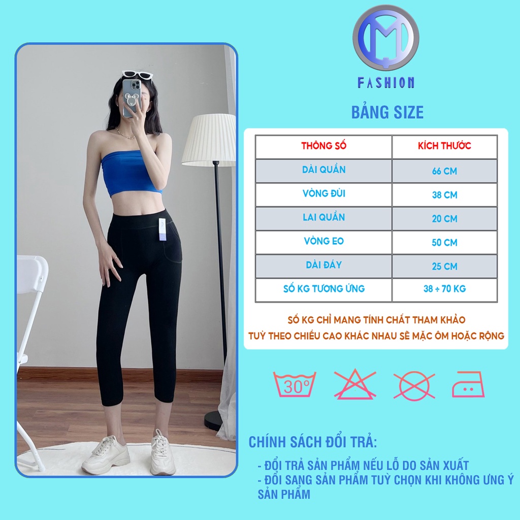Quần legging ngố nữ lưng cao dày dặn cao cấp nâng mông tôn dáng mặc nhà tập gym M Fashion LG03