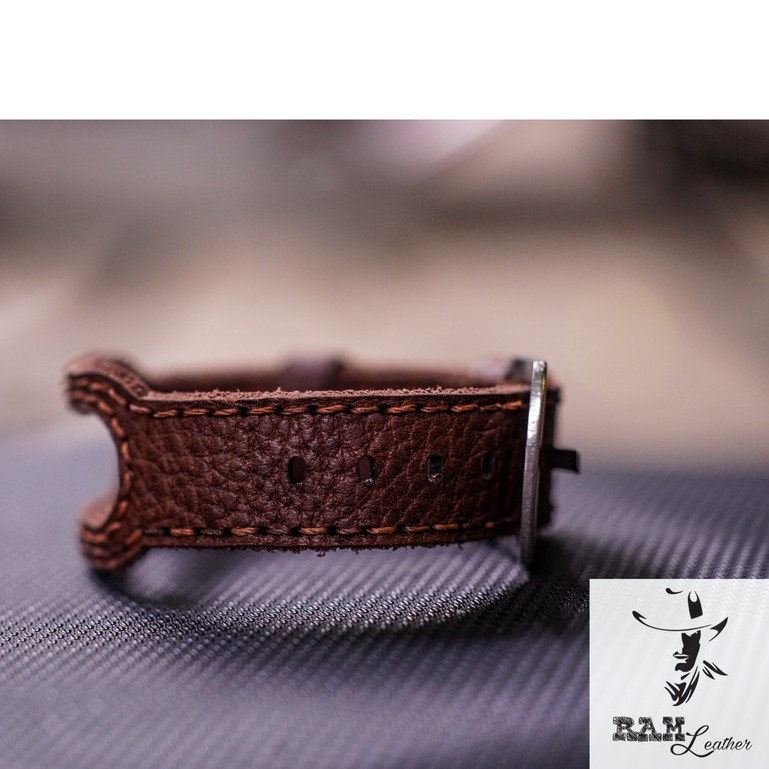 Dây miband da bò thật vân hạt cao cấp cho miband 3 , miband 4 , miband 5, miband 6 RAM Leather