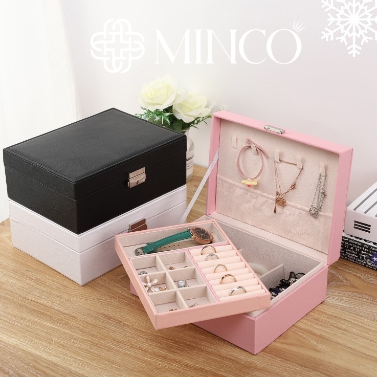 Hộp đựng trang sức Minco Accessories bọc da phụ kiện trang sức cao cấp H01