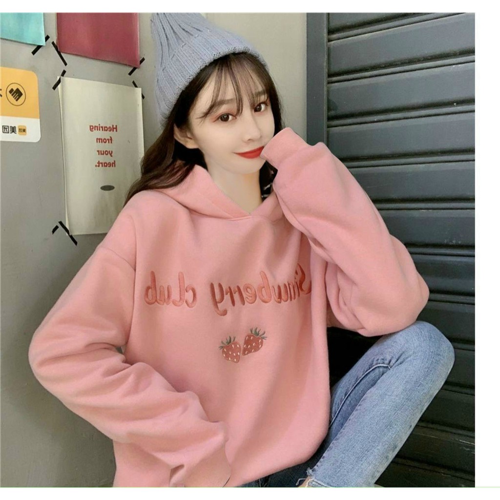 Áo khoác hồng nữ hoodie có nón dễ thương , Áo khoác nữ có nón , áo khoác hồng T-Fashion 24h