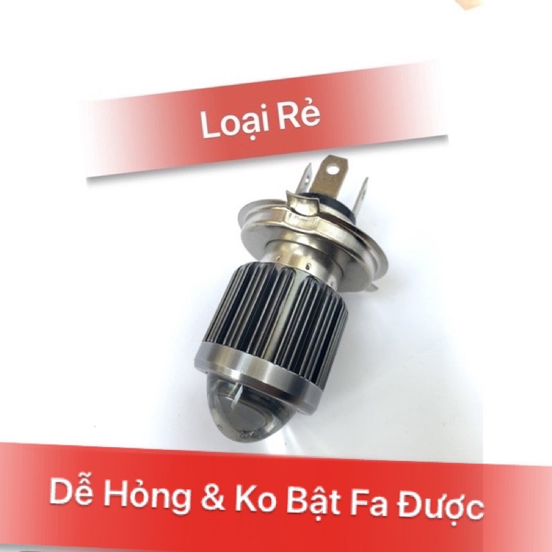 Đèn Pha Bi Cầu H4 2 Mầu Xe Máy Cos Vàng Pha Trắng M3MINI