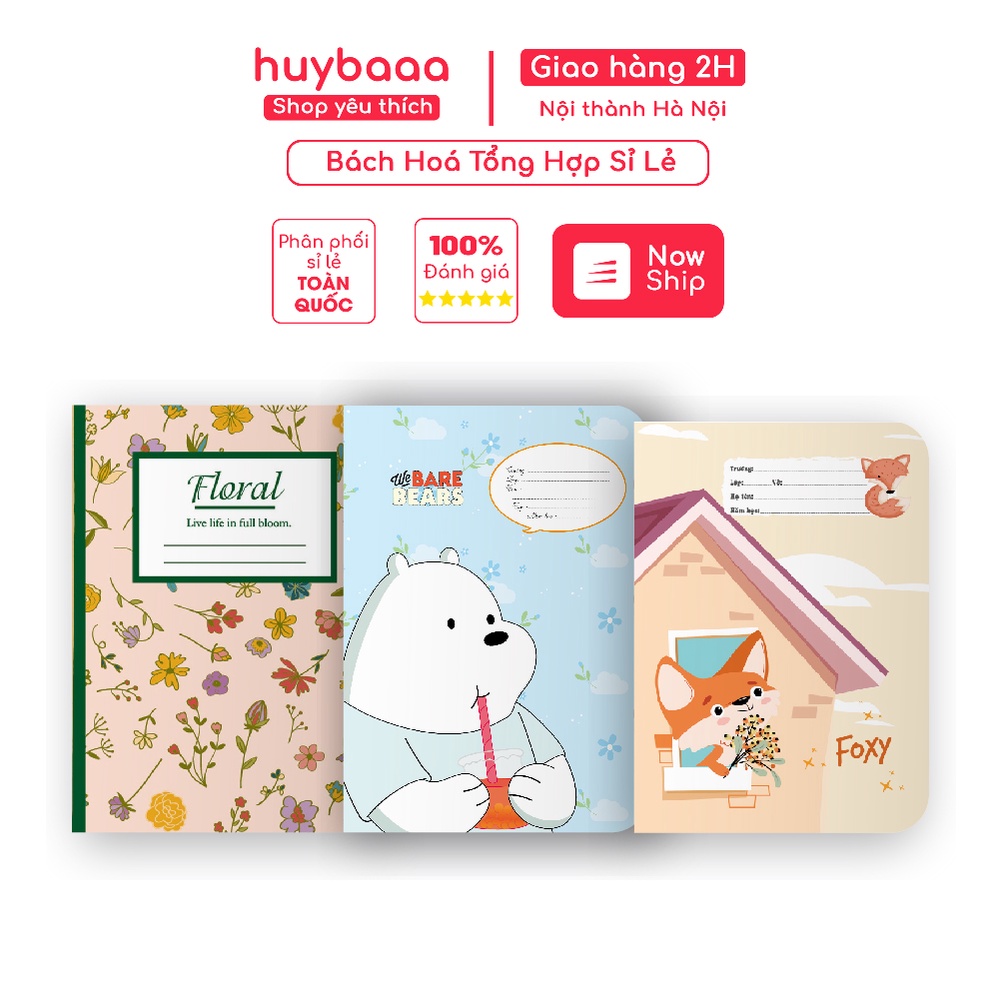 Combo 10 Quyển Vở Ngẫu Nhiên 80 Trang, Tập Viết Kẻ Cấp 2, vở ghi chép kẻ ngang họa tiết nổi bật, bắt mắt