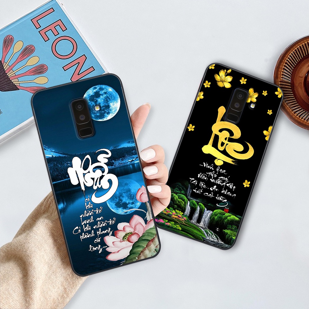 Ốp lưng Samsung J8 phiên bản cha mẹ - vợ chồng- chữ thư pháp Tâm, nhẫn, phúc lộc thọ cực đẹp và ý nghĩa