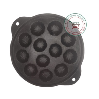 Khuôn nướng bánh bông lan 2 quai cổ điển chống dính 12 lổ bánh Khuôn nướng bánh dùng trên nhiều loại bếp tiện lợi