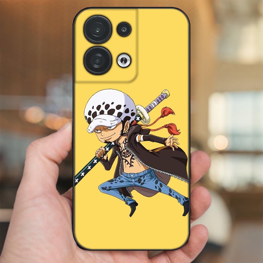 Ốp lưng Oppo Reno 8 5G viền đen in hình Law One Piece
