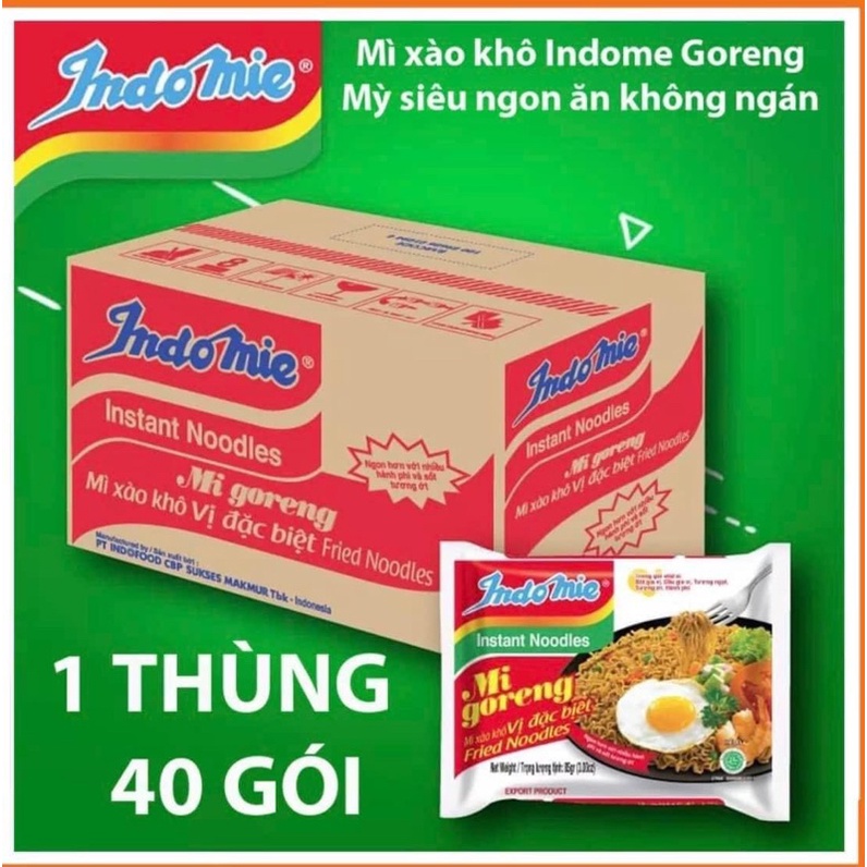 THÙNG MÌ XÀO KHÔ INDOMIE I 4 VỊ I 20 GÓI