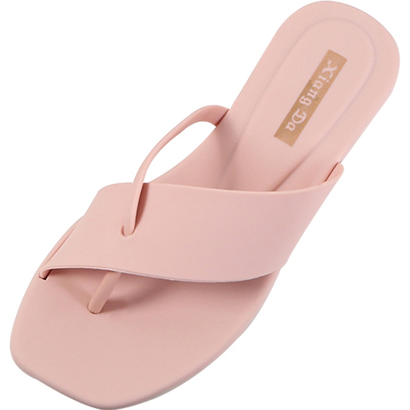 ✠New style slip-on slippers for women s outer wear, fashion flat bottom ins trend, wild thick bottom Korean version of non-slip summer sandals and slippers