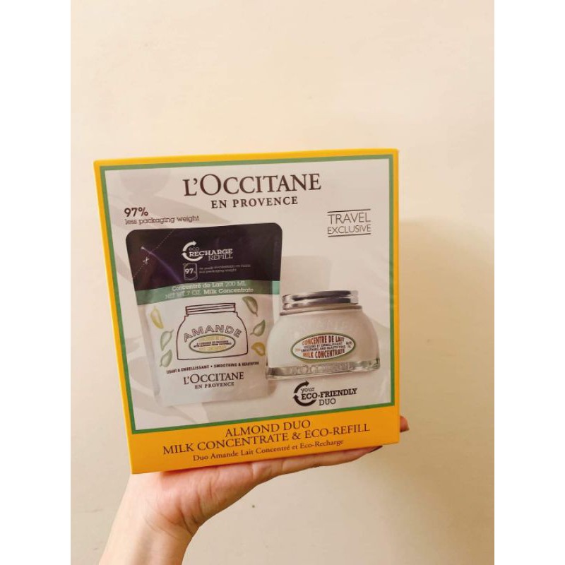 Set dưỡng thể Loccitane gồm 1 hũ+1 gói lõi