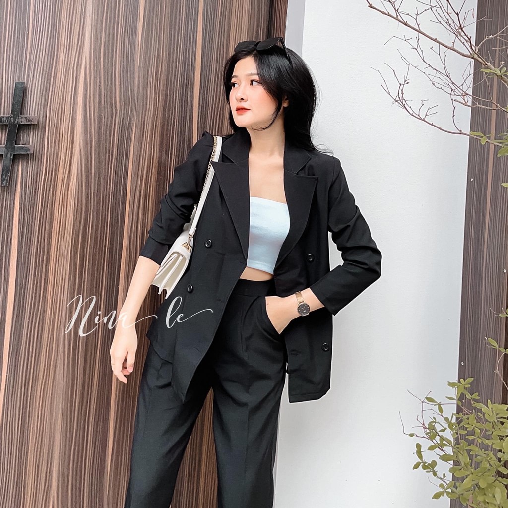 SET VEST + QUẦN DÀI ( KEM - ĐEN ) | BigBuy360 - bigbuy360.vn